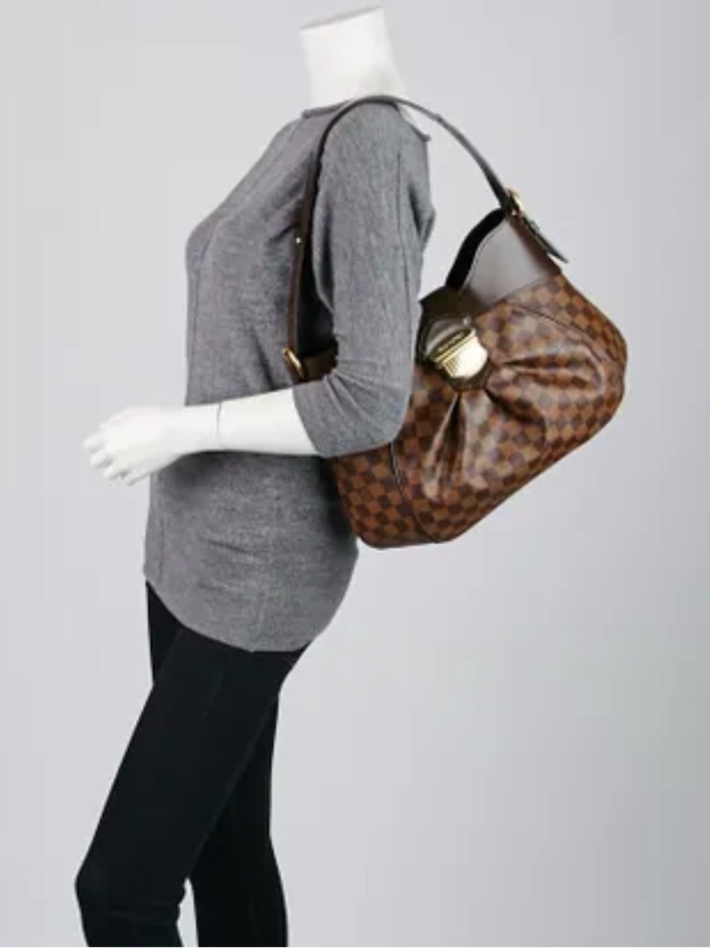 Authentic Louis Vuitton Sistina Brown Damier Ebene Shoulder Bag